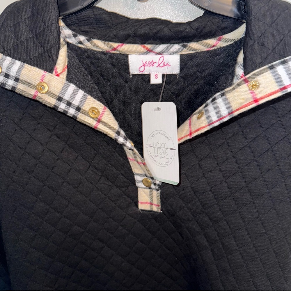 NWT Jess Lea The Landry Quilted Plaid Pullover oversized - Picture 5 of 6
